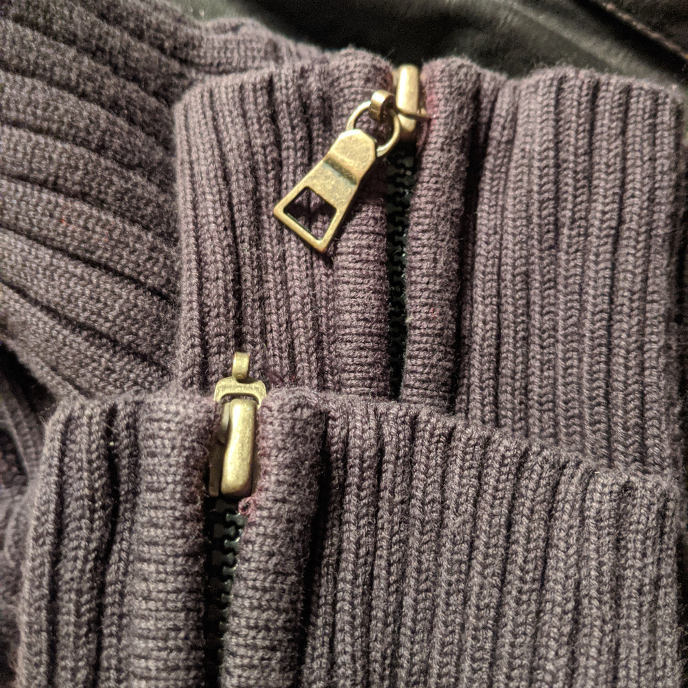 David Bitton Ribbed Quarter Zip Up Sweater - Picture 4 of 4